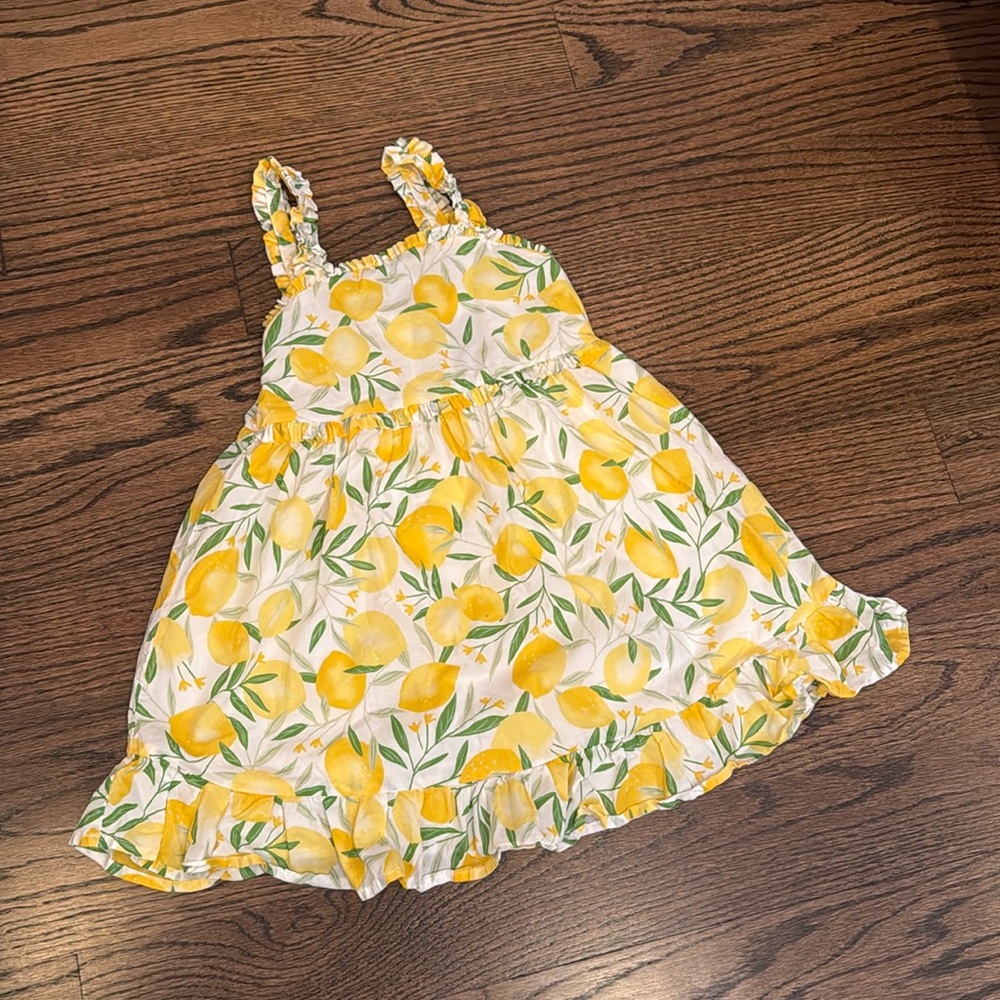 LIKE NEW 5T Cynthia Rowley Lemon Dress with ruffle details and button back